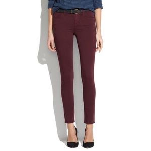 Madewell - skinny skinny burgundy jeans
